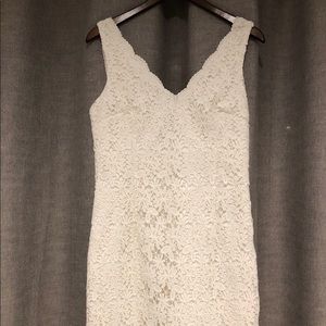 Ann Taylor white lace mini dress.